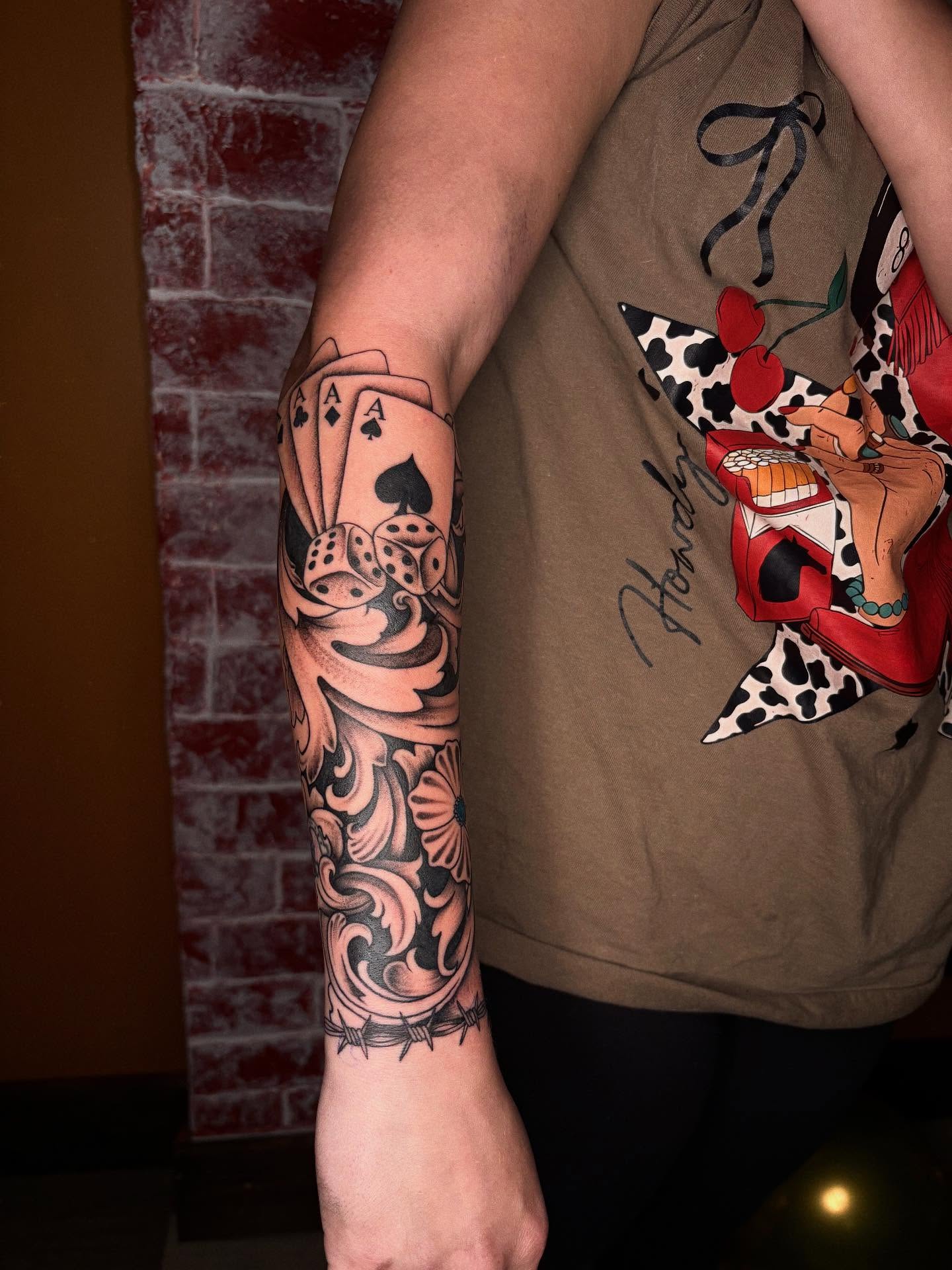 Abby casino sleeve tattoo